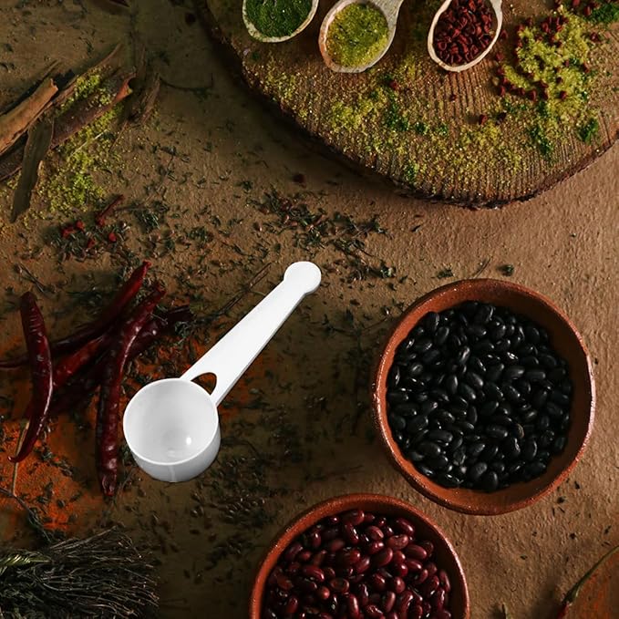 100pcs Plastic Measuring Scoop 10g Long Handle Coffee Spoon Scale Teaspoons Tablespoon for Milk Powder Fruit Powder Spices Kitchen Baking Tools