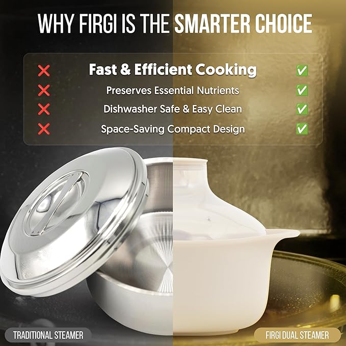 48oz Platinum Silicone 3 Compartmented Microwave Steamer Pot with Handle & Lid - Korean 100% Food-Grade Steamer Bowl, Heat-Resistant Cooker with Steam Holes, Easy Clean, Dishwasher Safe, Ivory