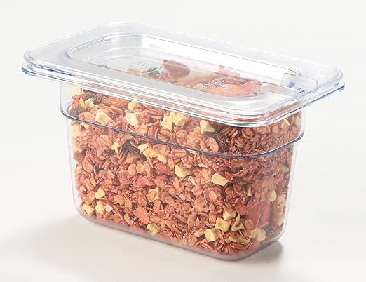CURTA 6 Pack NSF 1/9 Notched Food Pan Cover, Size Clear Polycarbonate Lid for Commercial Food Pan, Dishwasher & Freezer Safe Plastic Clear