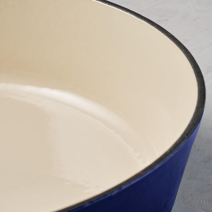 Tramontina Enameled Cast Iron Dutch Oven Pot with Lid, Round 6.5-quart, Blue