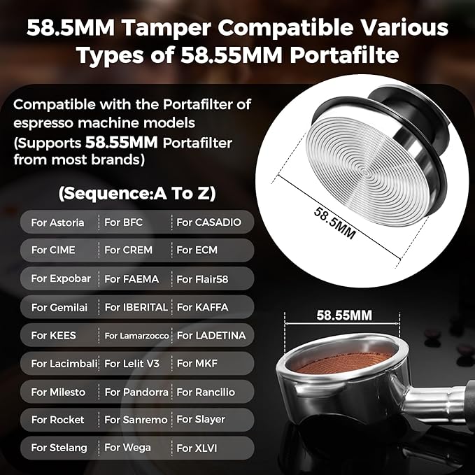 IKAPE 58mm Espresso Tamper Kit 4 in 1 Black, Complete Portafilter accessory set, Coffee Tamper, WDT Tool, Paper Filters (200pc), Dosing Funnel for 58 mm Portafilters
