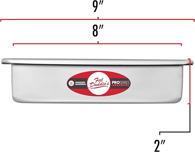 Fat Daddio's POB-8122 Sheet Cake Pan, 8 x 12 x 2 Inch, Silver