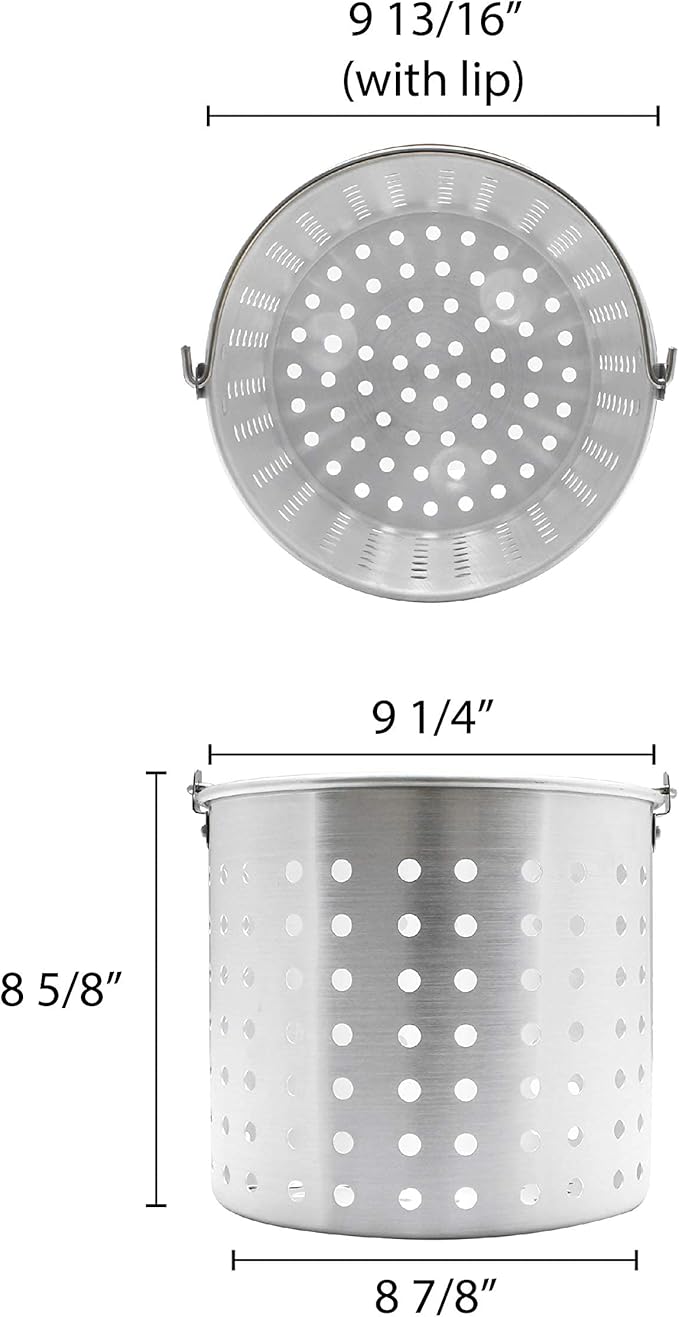 Thunder Group 16-Quart Aluminum Steamer Basket Fits ALSKSP003