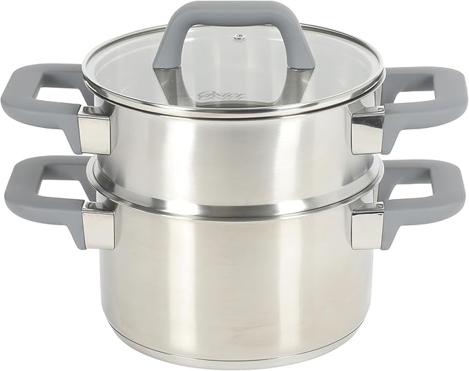 Oster Beauford 3 Quart Stainless Steel Dutch Oven With Steamer Set - Induction Safe
