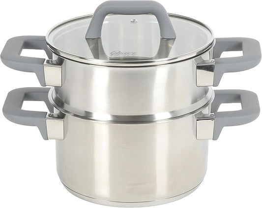 Oster Beauford 3 Quart Stainless Steel Dutch Oven With Steamer Set - Induction Safe