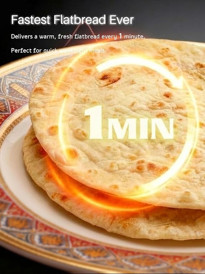 Fully Roti Maker, Automatic Chapati Maker,Roti & Chapati Maker, With 3 Temperature Settings, ElectricMachine for Chapati/Paratha/Tortilla/Thin Pancakes/Crepes