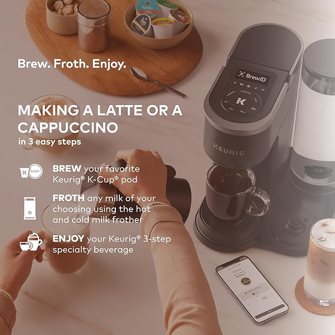 Keurig K-Cafe Essentials Single Serve K-Cup Pod Coffee Maker, Black