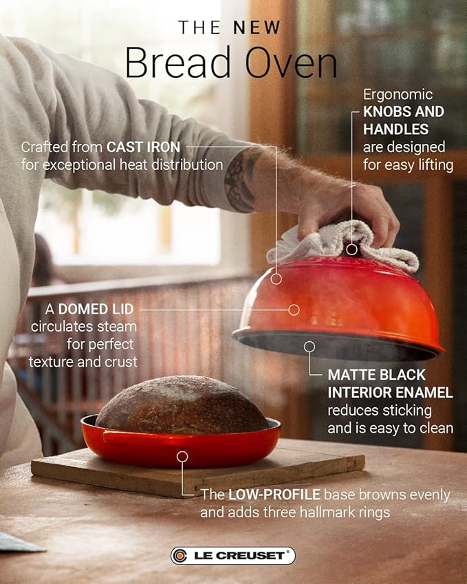 Le Creuset Enameled Cast Iron Signature Round Bread Oven, 9.5 inch, Sea Salt