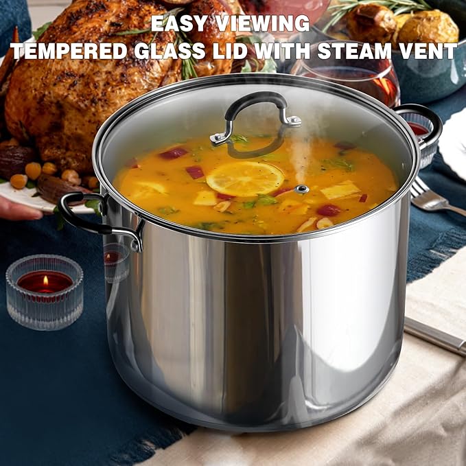 Cook N Home Stainless Steel Stock Pot with Lid 3 Quart, Cooking Sauce Pot Casserole Pan Saucier, Induction Compatible, Dishwasher Safe With Stay-Cool Handles, Silver
