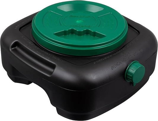 Scepter AM07029 7.3 Quart Oil Drain Pan with Lid, Filter Drain Screen, and Pour Spout for Automotive Fluids Including Engine Oil, Anti-Freeze, Transmission Fluid and More, 12" x 12-3/4" x 5.6"
