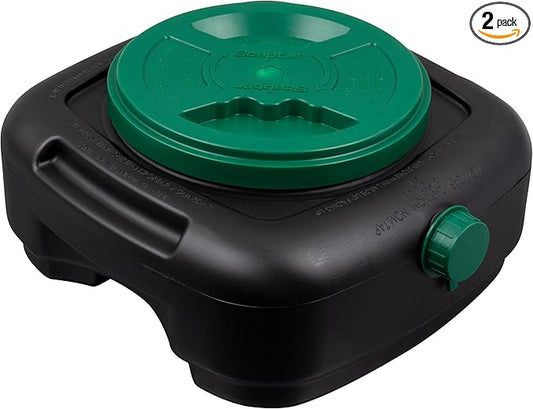 Scepter AM07029 7.3 Quart Oil Drain Pan with Lid, Filter Drain Screen, and Pour Spout for Automotive Fluids Including Engine Oil, Anti-Freeze, Transmission Fluid and More, 12" x 12-3/4" x 5.6"