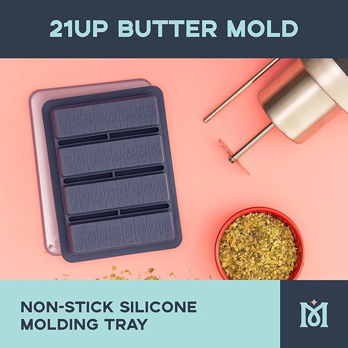 Magical Butter Silicone Non-Stick Tray 21UP – BPA-Free Mold for Easy Butter, Brownies, Granola & Chocolate Bars – Creates 8 Tbsp Sticks for Baking & Cooking