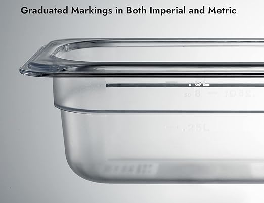 CURTA 6-Pack 1/2 Size 2.5" Deep NSF Polycarbonate Food Pans | Dishwasher & Freezer Safe Clear Container for Prep Tables, Buffet, Salad Bar, Commercial & Home Kitchen