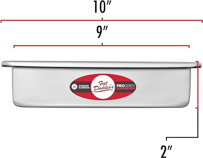 Fat Daddio's PSQ-992 Anodized Aluminum Square Cake Pan, 9 x 2 Inch