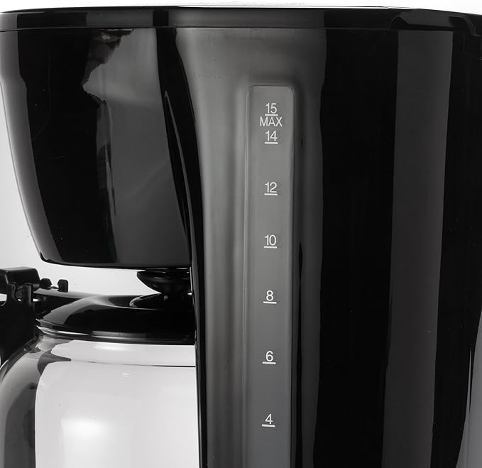 Dominion 15-Cup Deluxe Digital & Programmable Drip Coffee Maker, Auto Keep Warm Function, Anti-Drip System with Permanent Filter and Borosilicate Glass Carafe, One-Touch Operation, Black