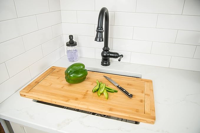 Bamboo Expandable Over The Sink Cutting Board