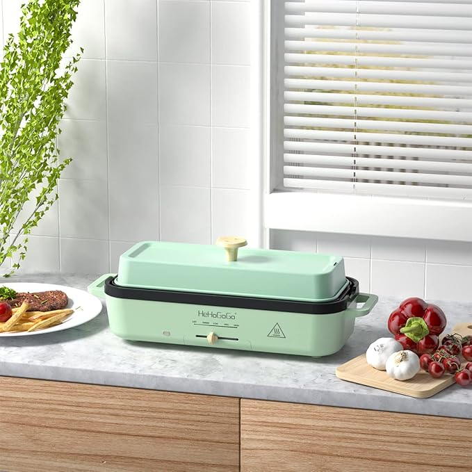 Multifunctional Electric Griddle Electric Skillet Nonstick Baking Maker with 2 Interchangeable Pan Takoyaki Maker Cake Pop Grill Maker Fried Steak