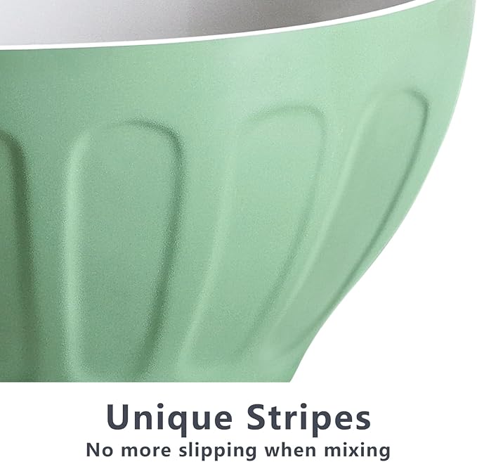 Lareina Ceramic Mixing Bowls for Kitchen, Large Nesting Mixing Bowl Set for Serving, Baking, Food Prepping, Cooking, Salad, Sourdough, Gift, Microwave Safe, Big 3.2/1.7/1.2 Qt, Set of 3, Pastel Color