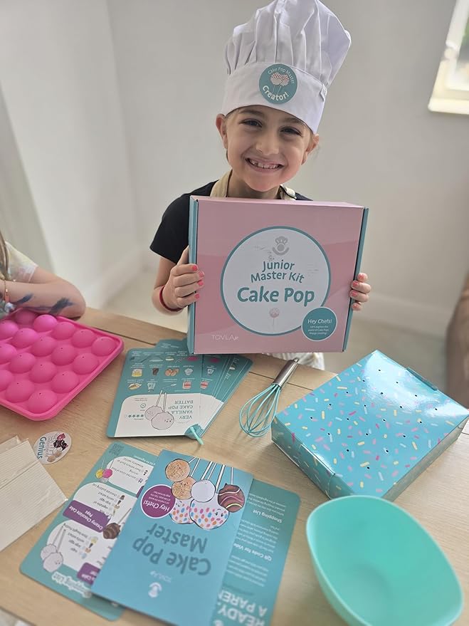 Tovla Jr. Ultimate Reusable Cake Pop-Making Kit for Kids – Fun DIY Baking Kit, STEM Activity for Ages 4+, Visual Learning Cake Pop Molds & Tools Set, Great Gift for Young Chefs
