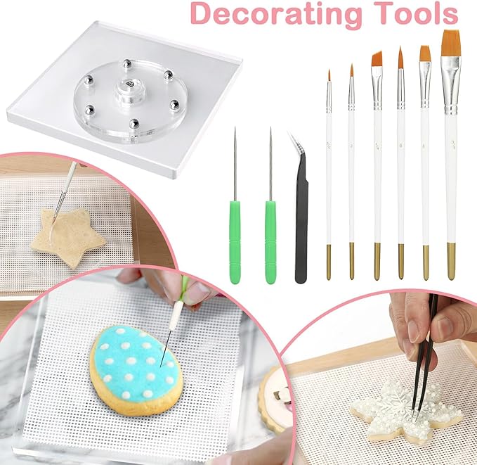 Easter Cookie Decorating Kit(ALL-IN-ONE),185Pcs with 9pcs Easter cookie cutters,Mixing Tools,Piping Tools,Decorating Tools and 100pcs Cookies Bags for Baking Beginners and Decorator
