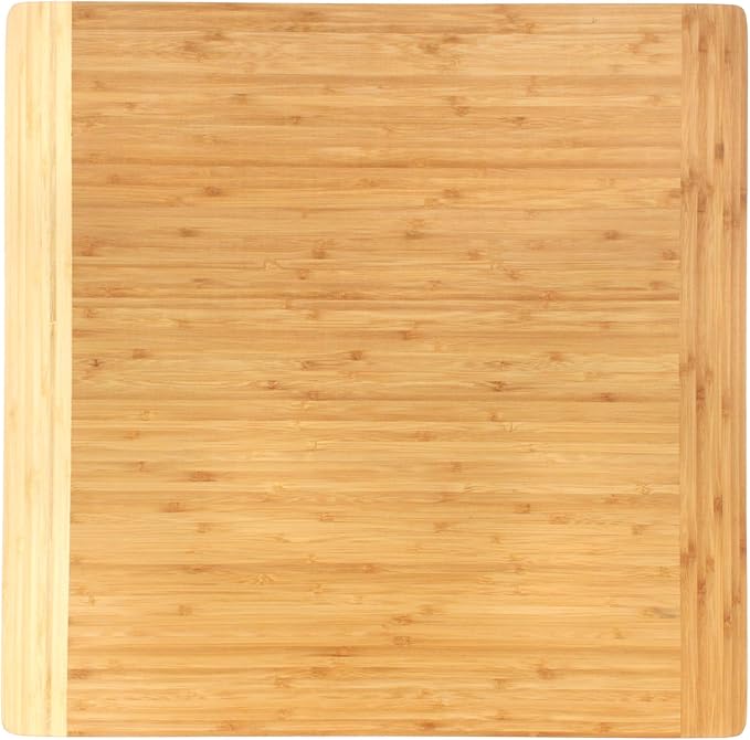 BambooMN Universal Premium Pull Out Cutting Boards - Under Counter Replacement - Designed To Fit Standard Slots - Heavy Duty Kitchen Board with Juice Groove - 22" x 22" x 0.75" - 2 Pieces