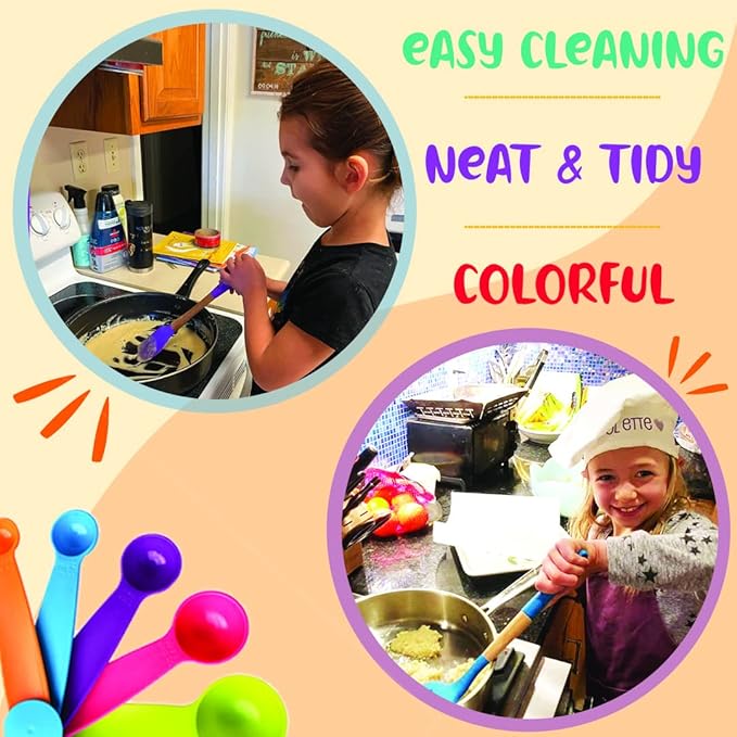 Kidstir Mega Cooking Set - Real Kitchen Tools Baking Set for Kids with Storage Bin [Actual Kitchen Utensils May Vary] Best Gift for Kids Girls & Boys Ages 5 and Up