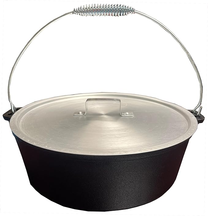 King Kooker CIFFB 6-Quart Cast-Iron Dutch Oven with Aluminum Lid and Basket