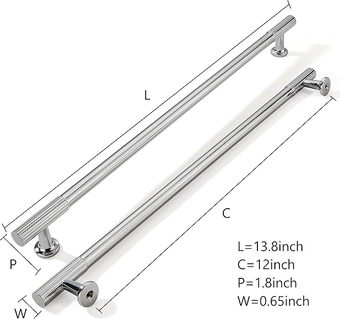 khtumeware Appliance Pull 12 Inch Hole Center 1 Pack Polished Chrome Cabinet Pulls Heavy Duty Solid Kitchen Drawer Handles Cabinet Hardware for Cupboard Drawer Handles Dresser Pulls