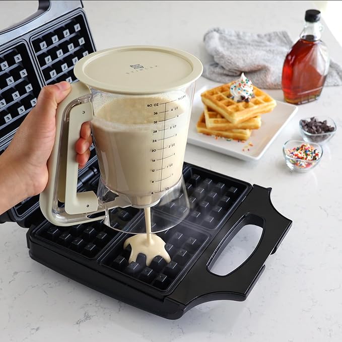 Premium Batter Dispenser for Pancakes, Cupcakes, Crepes, Waffles, Muffins, Griddle Breakfast Accessory, baking tool