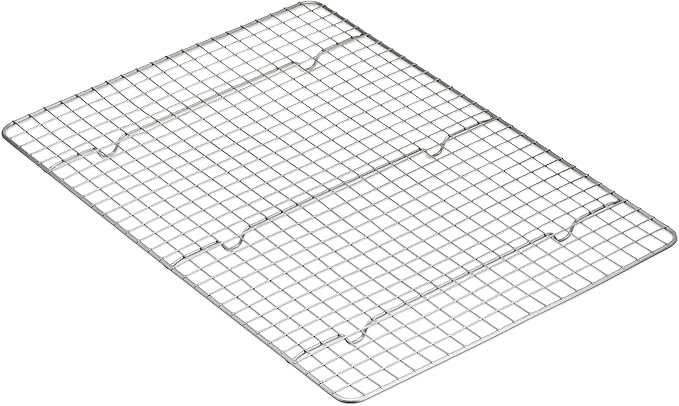 Amazon Basics Ceramic Nonstick Baking Sheet & Cooling Rack Set, PTFE & PFOA Free, Dishwasher Safe, Oven Safe, Half Sheet Size, Gray, 1-Pack