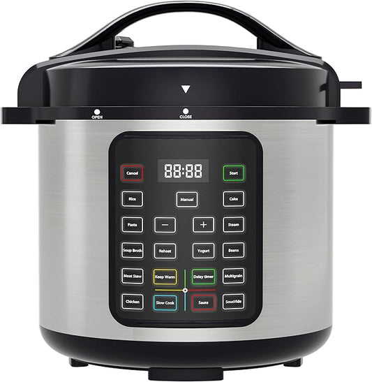 NEWBULIG 8 Quart Electric Pressure Cooker, Stainless Steel Multi Cooker Pressure, 12-in-1 Slow Cooker for Rice, Meat Stew, Porridge, Multigrain, Steam, Yogurt Maker