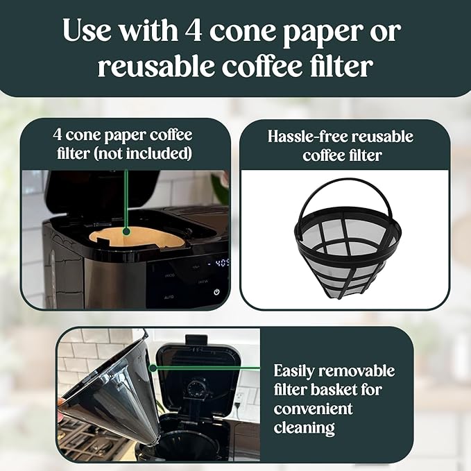 Dual Brew Coffee Maker | 12 Cup Glass Carafe & Single Serve K-Cup Combo | Programmable Touchscreen Coffee Machine for Ground Coffee or Pods | Auto Shut-Off, Black