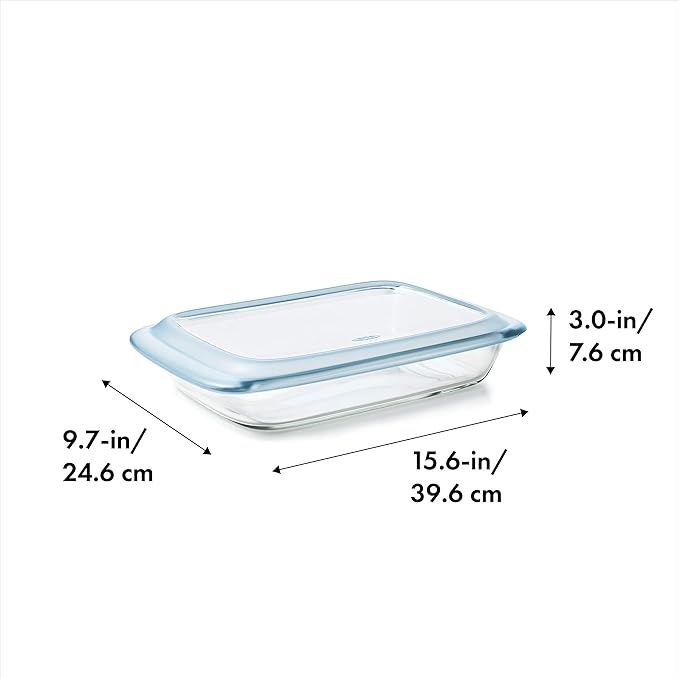 OXO Good Grips Freezer-to-Oven Safe 3 Qt Glass Baking Dish with Lid, 9 x 13