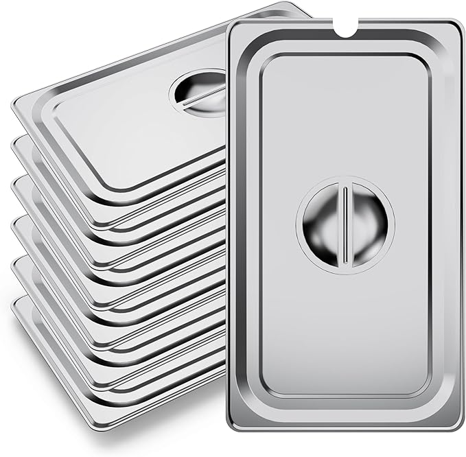 WantJoin Steam Table Hotel Pan Lids Cover 6 Pack for Stainless Steel Metal Tray Sets Food Storage Container Restaurant Chafing Dishes Commercial Buffet Warmer Catering Supplies
