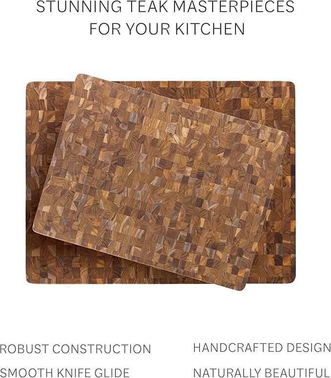 Teakhaus Butcher Block Cutting Board - Large Wooden Cutting Board - Holiday Gift Ideas for Men and Women - Gift-Ready End Grain Wood, Knife Friendly - FSC Certified