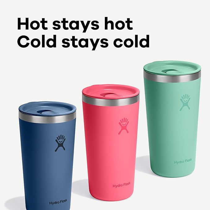 Hydro Flask All Around Tumbler Press-In Lid, Insulated Travel Mug, Stainless Steel Coffee Cup 20 Oz Harbor Blue