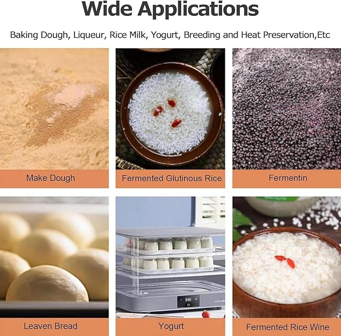 Electric Dough Proofer Machine - 40L Home Bread Proofing Box with Adjustable Temperature, Timing and Humidity Control for Even Fermentation - Perfect for Home Use