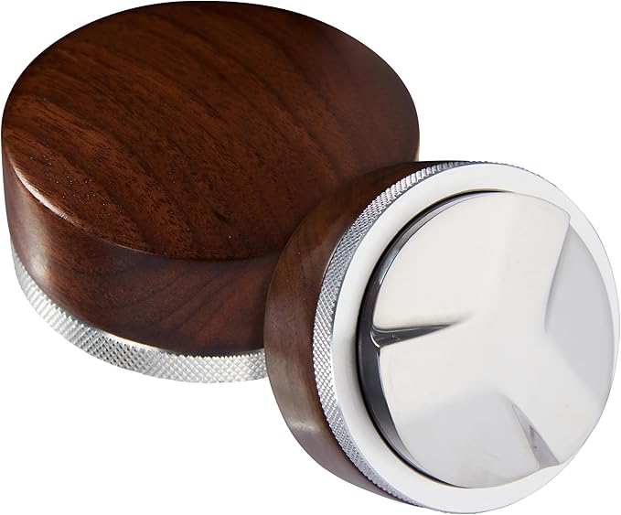 54mm distributor called Adjustable Depth espresso leveler Compatible with Breville Machine Accessories The coffee leveler Made of Stainless Steel and Walnut wood