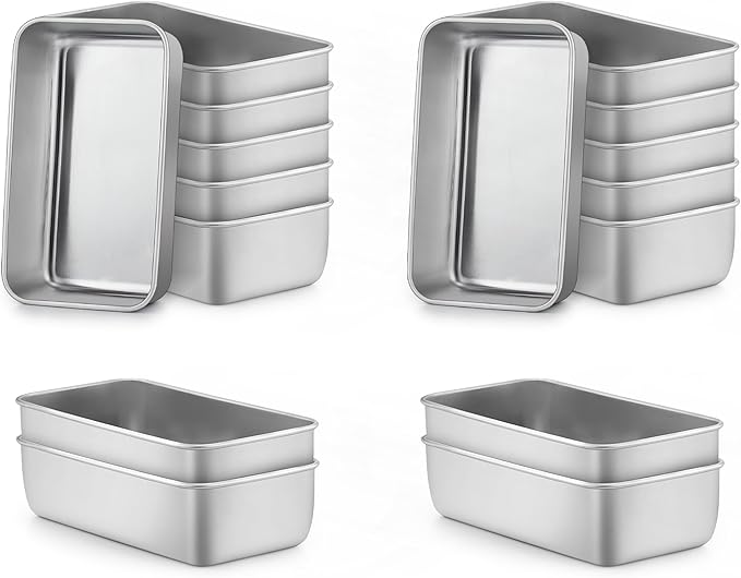 LIANYU 24 Pack 6.3 x 3.5 Inch Mini Loaf Pans for Baking Bread, Stainless Steel Small Bread Loaf Pan Mold for Homemade Meatloaf, Metal Tin Loaf Pan Perfect for Banana Sourdough, Dishwasher Safe