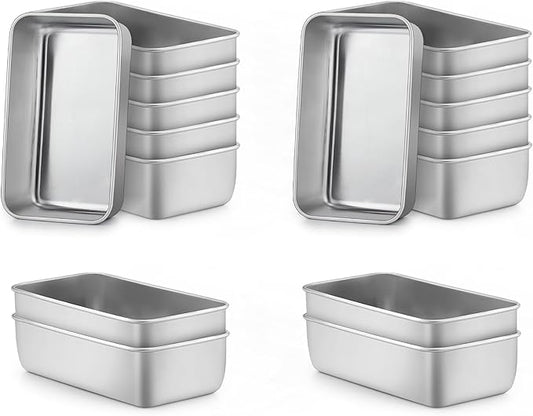LIANYU 24 Pack 6.3 x 3.5 Inch Mini Loaf Pans for Baking Bread, Stainless Steel Small Bread Loaf Pan Mold for Homemade Meatloaf, Metal Tin Loaf Pan Perfect for Banana Sourdough, Dishwasher Safe