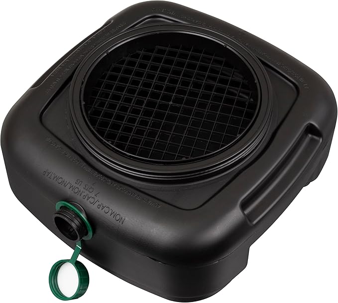 Scepter AM07029 7.3 Quart Oil Drain Pan with Lid, Filter Drain Screen, and Pour Spout for Automotive Fluids Including Engine Oil, Anti-Freeze, Transmission Fluid and More, 12" x 12-3/4" x 5.6"