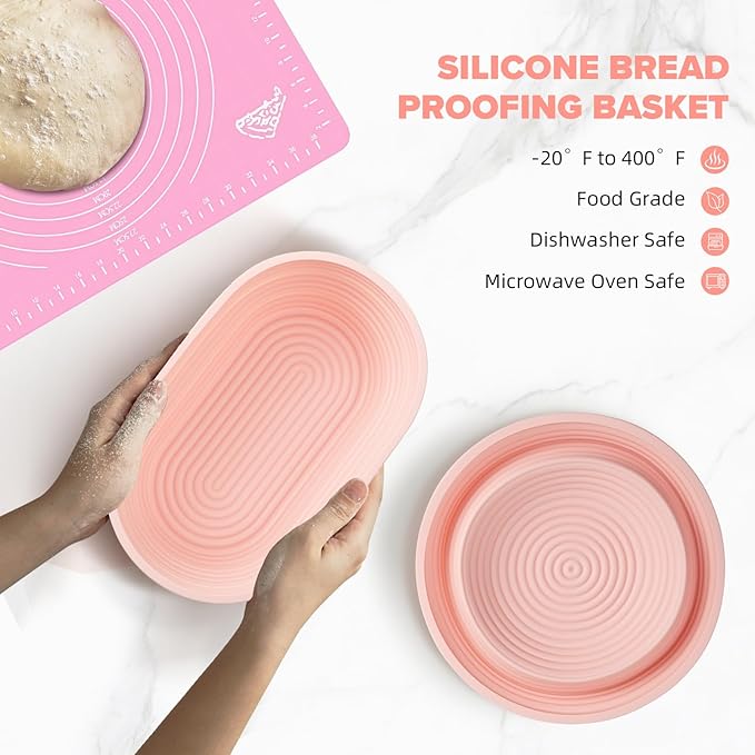 Sourdough Starter Kit, 15 Pcs Sour Dough Bread Baking Supplies for Beginners with 24 Oz Glass Starter Jar, Complete Bread Making Set with Silicone Banneton Proofing Basket, Baking Accessory