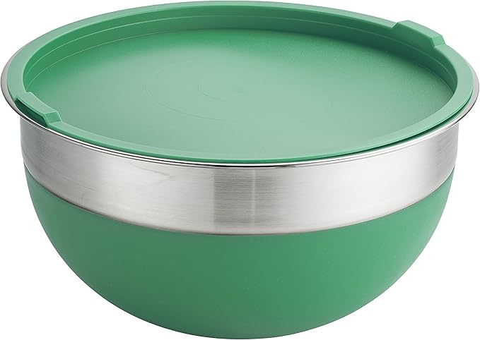 Tramontina 10 Pc Covered Stainless Steel and Silicone Mixing Bowl Set (Mint Green)