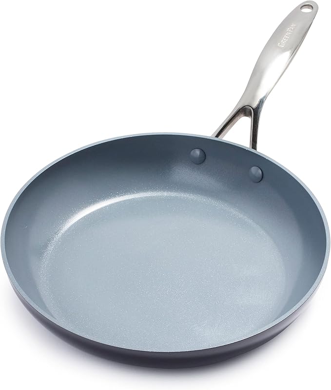 GreenPan Valencia Pro Ceramic Nonstick 12” Frying Pan Skillet, Hard Anodized PFAS-Free Cookware, Induction Ready, Compatible on All Cooktops, Eggs & Omelets, Dishwasher Safe, Oven Safe to 600F, Gray