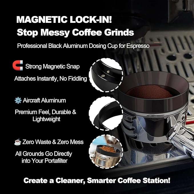 Espresso Accessories 58mm Spring Loaded Tamper Kit, 5-Piece Set with Needle Distributor WDT Tool, Dosing Funnel & Tamping Mat for 58 mm Portafilter Espresso Machines (58mm)