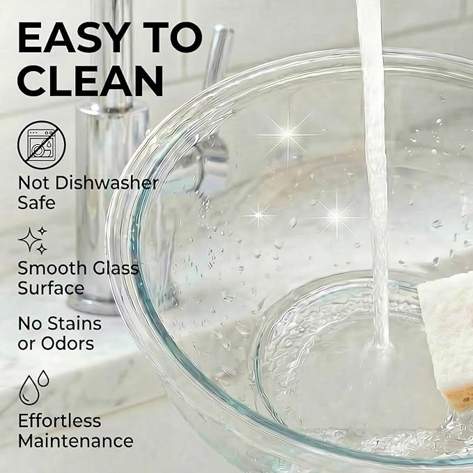 Large Glass Mixing Bowl for Sourdough, 6.2QT with Lid – Big Capacity Clear Bowl for Sourdough, Baking, Salad Prep & Food Storage