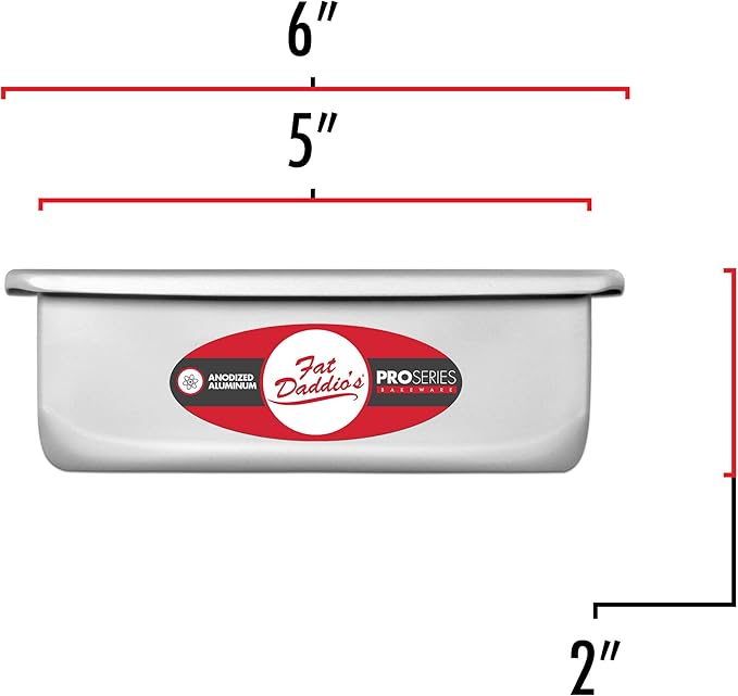 Fat Daddio's PSQ-552 Anodized Aluminum Square Cake Pan, 5 x 2 Inch