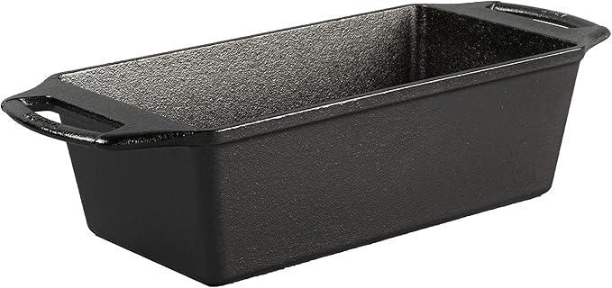 Lodge Cast Iron Loaf Pan 8.5x4.5 Inch, Black