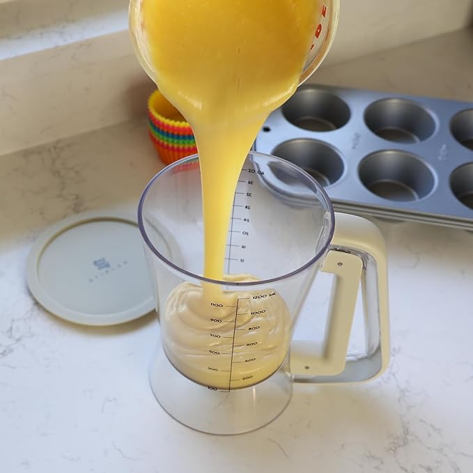 Premium Batter Dispenser for Pancakes, Cupcakes, Crepes, Waffles, Muffins, Griddle Breakfast Accessory, baking tool