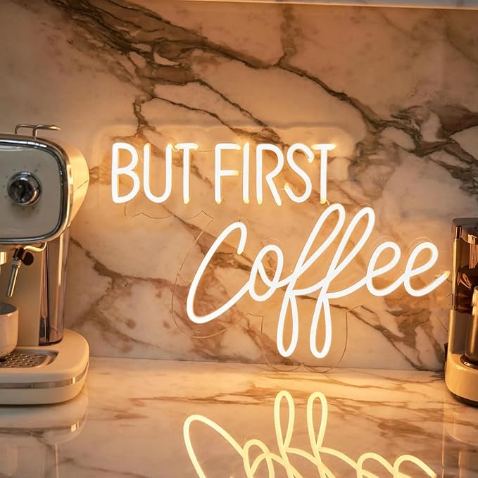 BUT FIRST Coffee Neon Sign Dimmable Led Coffee Sign for Business Coffee Bar Neon Sign Accessories Light Up for Wall Decor USB Powered Bright Neon Coffee Signs for Coffee Shop Coffee Station